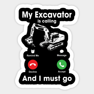 Pint-sized Powerhouse Excavator Whispers, Tee Triumph Extravaganza Sticker